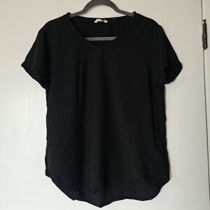 Ci Sono black loose v-neck short-sleeve t-shirt Size L